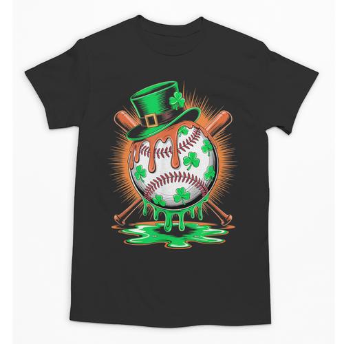 St Patrick Day Baseball Drip Ice Cream Kids Boys Men Unisex T-Shirt - Sportilla