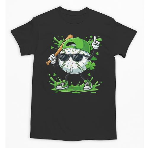 St Patrick Day Baseball Drip Ice Cream Baseball Player Men Unisex T-Shirt - Sportilla
