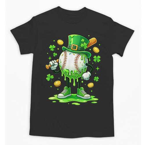 St Patrick Day Baseball Drip Ice Cream Baseball Unisex T-Shirt - Sportilla