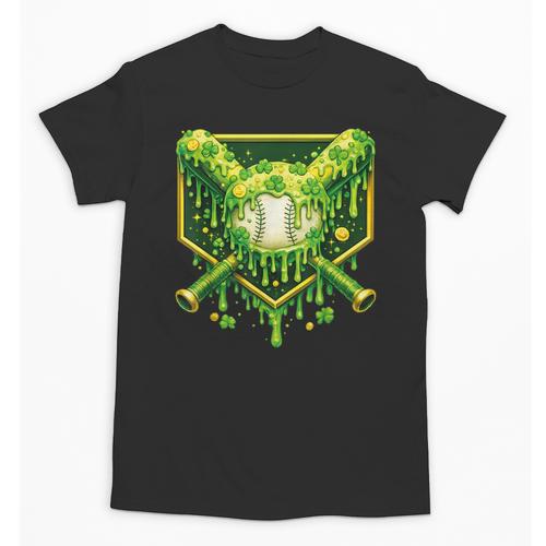 St Patrick's Day Baseball Boys Ice Cream Drip Youth Kids Unisex T-Shirt - Sportilla