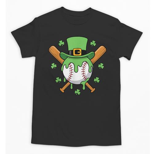 St Patricks Day Baseball Drip Ice Cream Baseball Home Plate Unisex T-Shirt - Sportilla