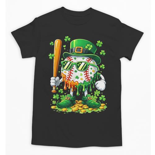 St Patricks Day Baseball Ice Cream Baseball Player Cartoon Unisex T-Shirt - Sportilla