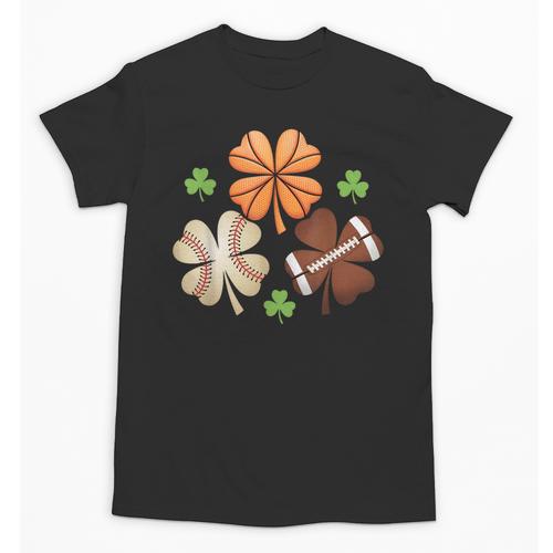 St Patricks Day Shamrock Basketball Baseball Irish Boys Men Unisex T-Shirt - Sportilla