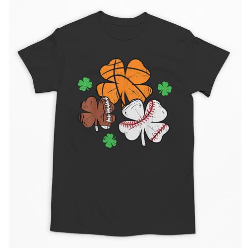 St Patricks Day Shamrock Basketball Baseball Men Boys Kids Unisex T-Shirt - Sportilla