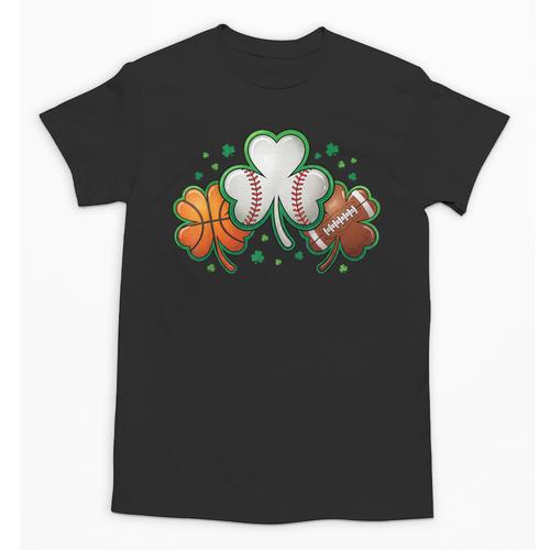 St Patricks Day Shamrock Sports Baseball Basketball Football Unisex T-Shirt - Sportilla