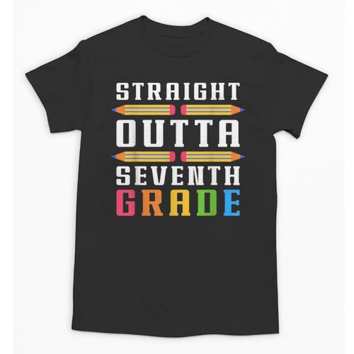 Straight Outta Seventh Grade Graduation Fun Back To School Unisex T-Shirt - Savourry