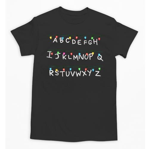 Stranger Wall Alphabet Lights Spooky Back To School Unisex T-Shirt - Savourry