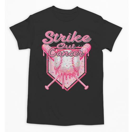 Strike Out Breast Cancer Baseball Drip For Boys Youth Unisex T-Shirt - Sportilla