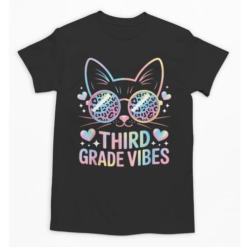 Third 3rd Grade Vibes Back To School Cute Cat Cute For Girls Unisex T-Shirt - Savourry