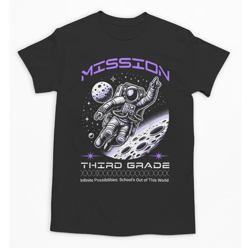 Third Grade Back To School Space Rocket Astronaut Unisex T-Shirt - Savourry