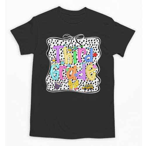 Third Grade Dalmatian Dots 3rd Grade Back To School Girls Unisex T-Shirt - Savourry