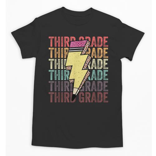 Third Grade Lightning Bolt Pencil 1st Day Of Back To School Unisex T-Shirt - Savourry
