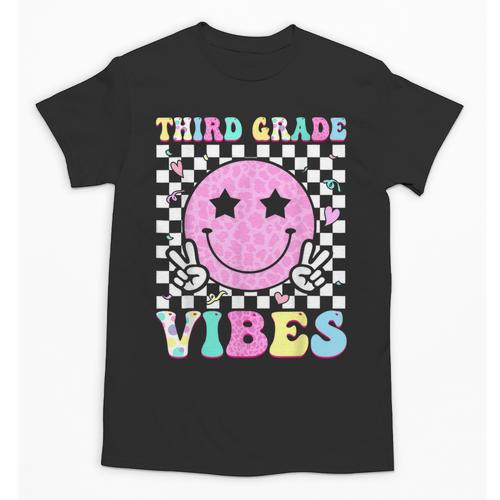 Third Grade Vibes Groovy Back To School 3rd Grade Girls Kids Unisex T-Shirt - Savourry
