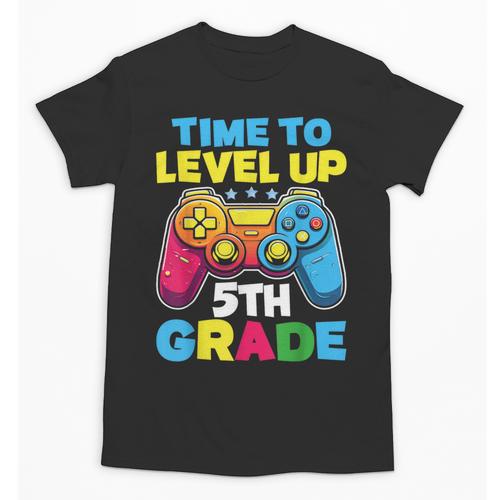 Time To Level Up 5th Grade Video Gamer Kids Back To School Unisex T-Shirt - Savourry