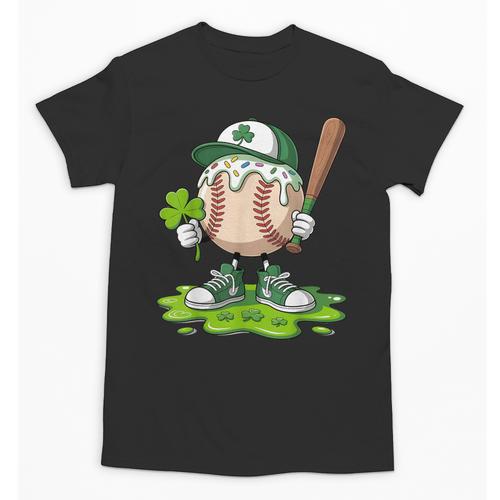 Toddler Baseball Drip Ice Cream Boys Kids St Patricks Day Unisex T-Shirt - Sportilla