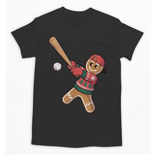 Ugly Christmas Sweater Gingerbread Baseball Toddler Kids Unisex T-Shirt - Sportilla