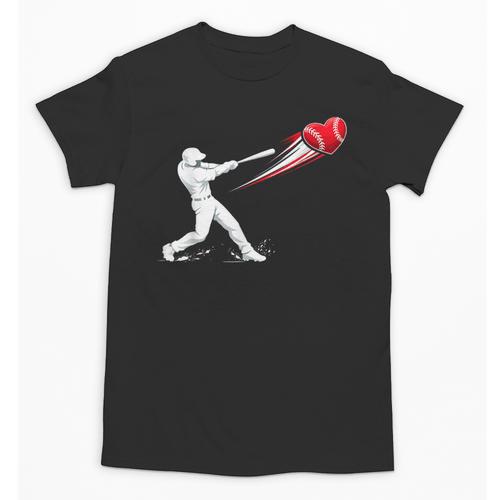 Valentines Day Baseball Batter Silhouette Heart Unisex T-Shirt - Sportilla