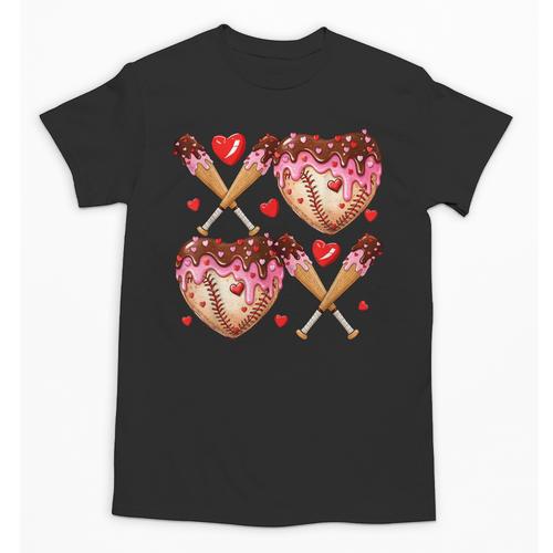 Valentines Day Drip Heart Baseball XOXO Boys Kids Men Sport Unisex T-Shirt - Sportilla