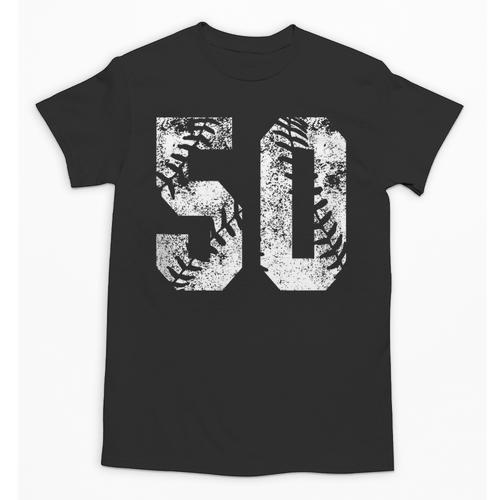 Vintage Baseball Number 50 Jersey Player Uniform Unisex T-Shirt - Sportilla
