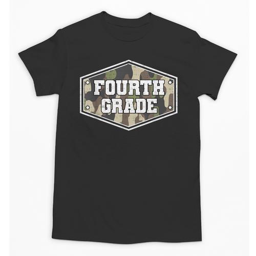 Vintage Fourth Grade Old Camo Back To School Boys 4th Grade Unisex T-Shirt - Savourry