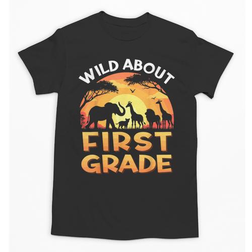 Wild About First Grade Zoo Animals Back To School Safari Unisex T-Shirt - Savourry