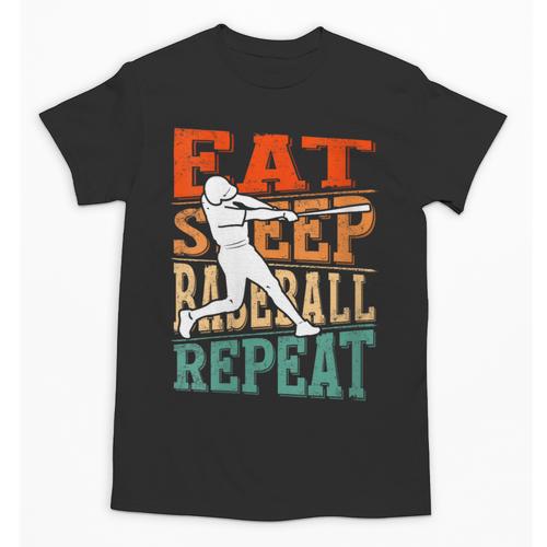 Women's Eat Sleep Baseball Repeat Vintage Player Sport Lover Retro Unisex T-Shirt - Sportilla