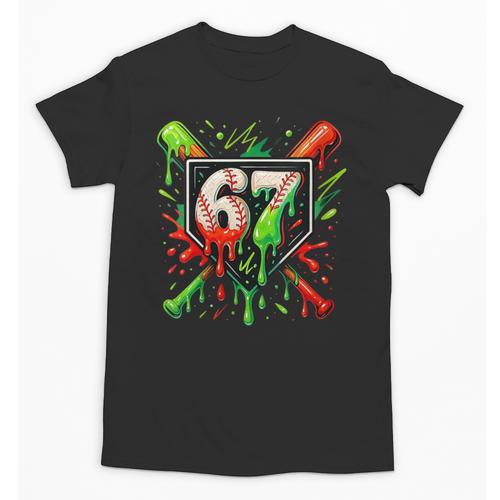 Xmas Baseball Six Seven 67 Meme Ice Cream Drip Men Women Unisex T-Shirt - Sportilla