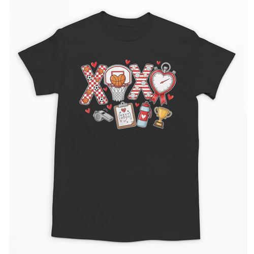 XOXO Physical Education Valentines Day Baseball Football Men Unisex T-Shirt - Sportilla