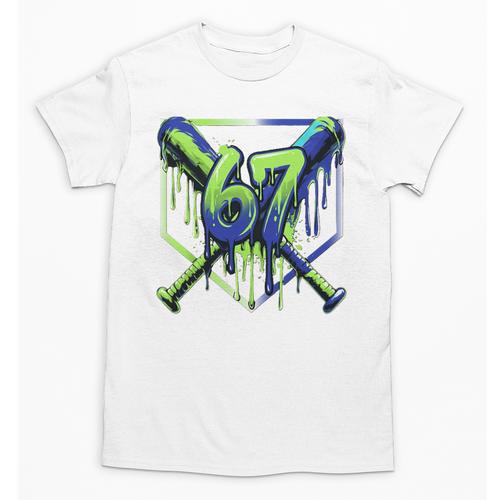 67 Baseball Drip Effect Urban Tee Style 6-7 Meme Graphic Premium Tri-Blend Unisex T-Shirt - Sportilla