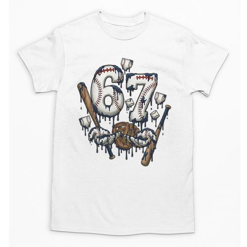 67 Baseball Six Seven Baseball 6 7 Kids Boys Girls Premium Tri-Blend Unisex T-Shirt - Sportilla