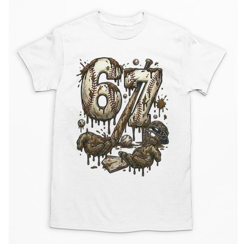 67 Baseball Six Seven Baseball 6 7 Kids Boys Girls Unisex T-Shirt - Sportilla