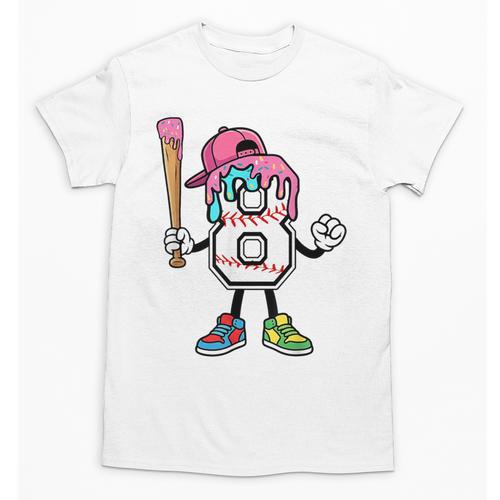 8th Birthday Baseball Ice-Cream Drip 8 Years Old Boys Girls Unisex T-Shirt - Sportilla
