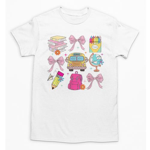 Back To School Coquette School Bus Pencil Unisex T-Shirt - Savourry