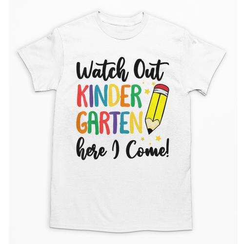 Back To School Kids Watch Out Kindergarten Here I Come Unisex T-Shirt - Savourry