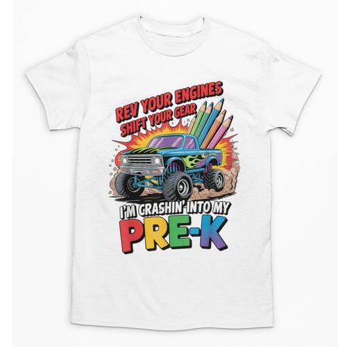Back To School Pre-K Preschool Monster Truck First Day Boys Unisex T-Shirt - Savourry