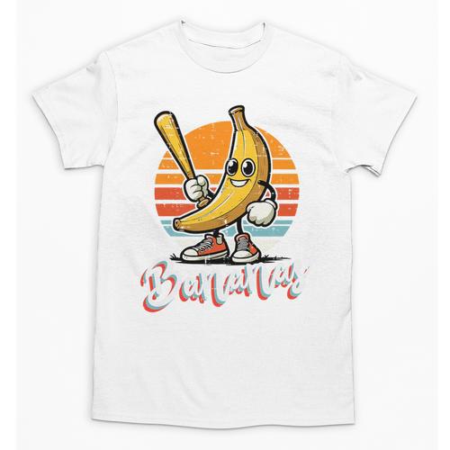 Bananas Baseball Sunset Retro Fruit Sports Boys Kids Men Premium Tri-Blend Unisex T-Shirt - Sportilla