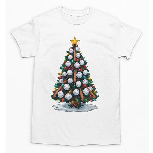 Baseball Christmas Tree Men Boys Youth Santa Sports Unisex T-Shirt - Sportilla