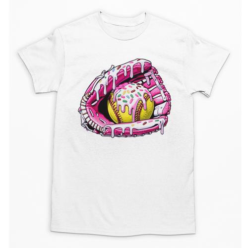 Baseball Glove Drip Shirt Ice Cream Dripping Girls Pocket Premium Unisex T-Shirt - Sportilla