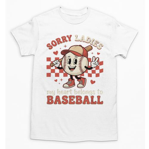 Boys & Women Men Baseball Valentine With Hearts Sporty Love Unisex T-Shirt - Sportilla