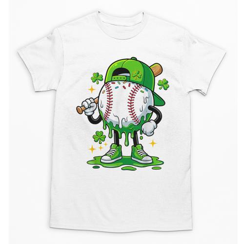 Boys St Patrick’s Day Baseball Drip Ice Cream Apparel Youth Unisex T-Shirt - Sportilla