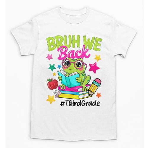 Bruh We Back Third Grade Cute Frog Back To School Unisex T-Shirt - Savourry
