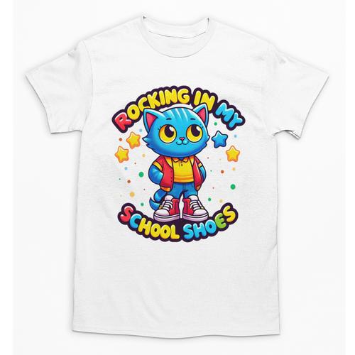Cat Rocking In My School Shoes Fun Back To School Kids Boys Performance Unisex T-Shirt - Savourry