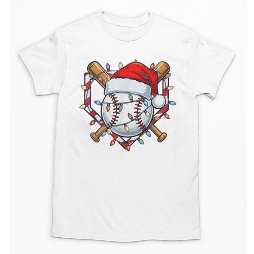 Christmas Baseball Santa Hat For Baseball Players Fans Unisex T-Shirt - Sportilla