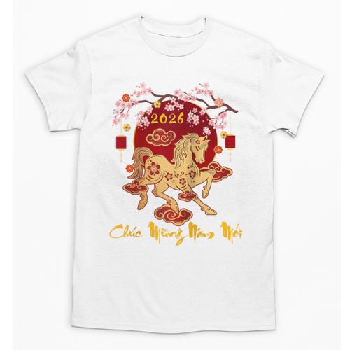 Chuc Mung NAM Moi 2026 Vietnamese Lunar New Year Of Horse Raglan Baseball Tee Unisex T-Shirt - Sportilla