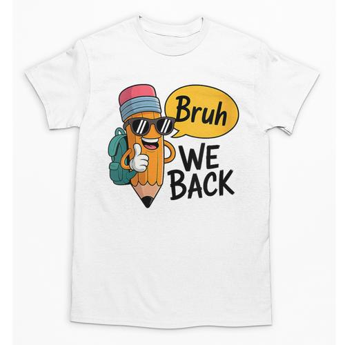 Cool Cartoon Pencil Saying Bruh Back To School Unisex T-Shirt - Savourry