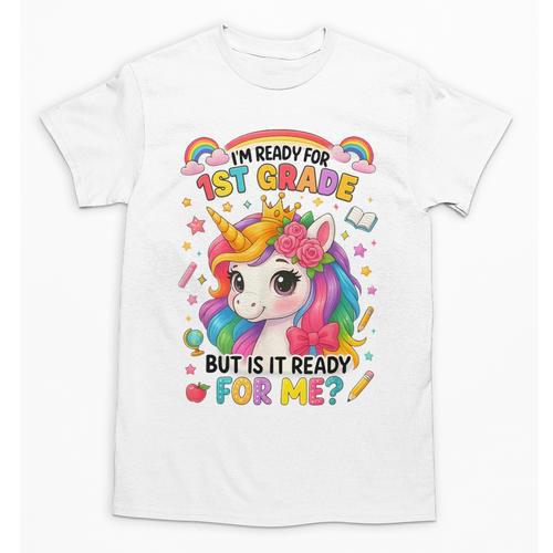 Crush First Grade Girls Back To School Unicorn First Day Unisex T-Shirt - Savourry