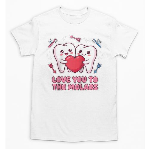 Cute Dentist Valentine Love You To The Molars Teeth Pun Raglan Baseball Tee Unisex T-Shirt - Sportilla