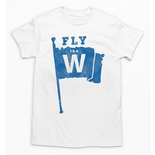 Fly The W Chicago Baseball Winning Flag Distressed Premium Tri-Blend Unisex T-Shirt - Sportilla