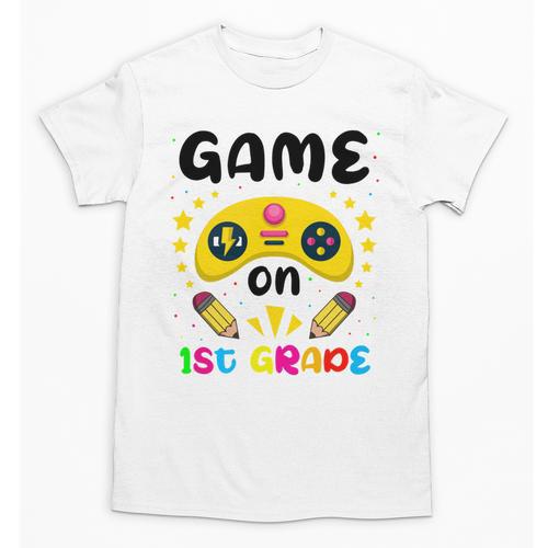 Game On 1st Grade Cute Video Gamer Back To School 2026 Kids Unisex T-Shirt - Savourry