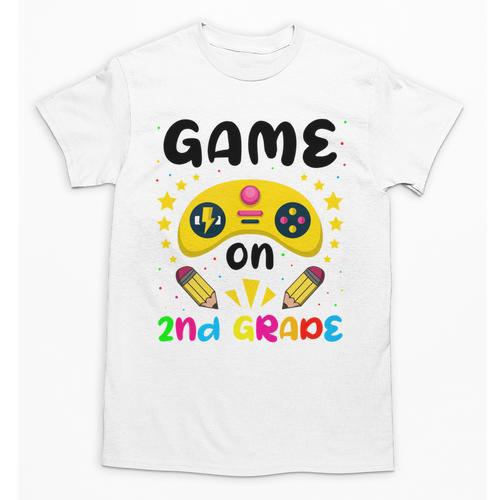 Game On 2nd Grade Cute Video Gamer Back To School 2026 Kids Unisex T-Shirt - Savourry